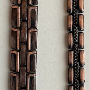 Copper-Tone Link Bracelet Pair